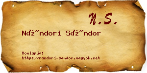 Nándori Sándor névjegykártya