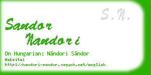 sandor nandori business card